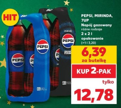 Napój gazowany Pepsi, Mirinda, 7up różne rodzaje 2x2l promocja w Kaufland
