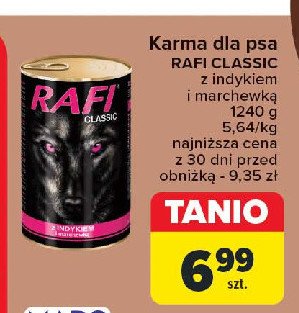 Karma dla psa z indykiem i marchewką Rafi classic promocja w Carrefour Market