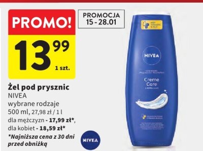 Żel pod prysznic NIVEA wybrane rodzaje promocja w Intermarche