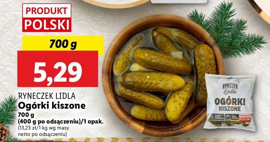 Ogórki kiszone Ryneczek lidla promocja