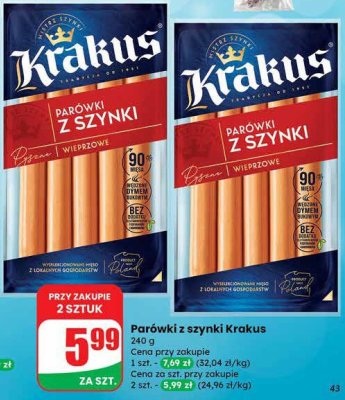 Par贸wki z szynki K-classic promocja w Dino