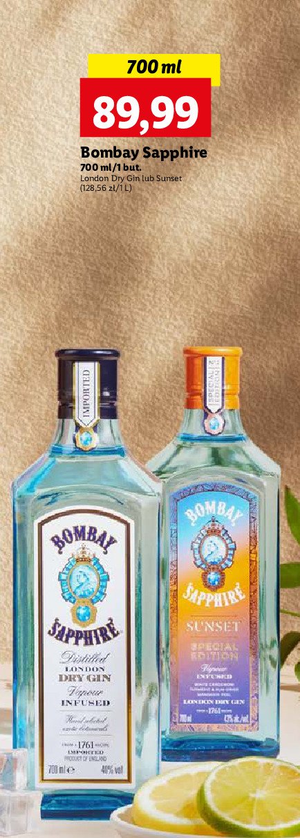 Gin Bombay sapphire sunset promocja