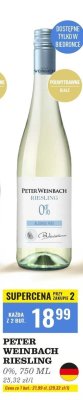 Wino Peter Weinbach Riesling 0% półwytrawne białe promocja w Biedronka