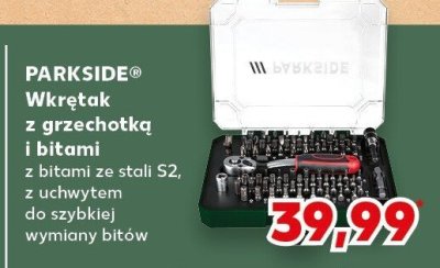 Wkrętak z grzechotką i bitami z bitami  promocja w Kaufland