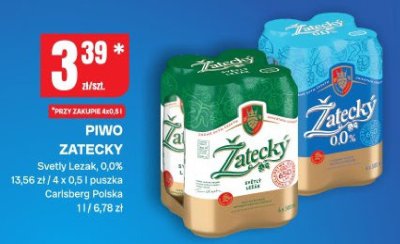 Piwo Żatecky Svetły Ležak 0,0% promocja w Chorten