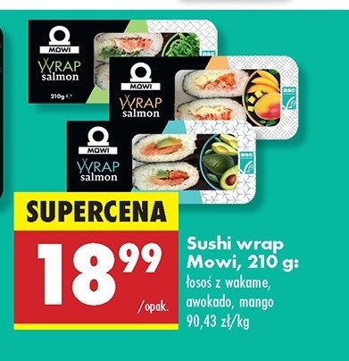 Wrapy z łososiem wakame Mowi promocja w Biedronka