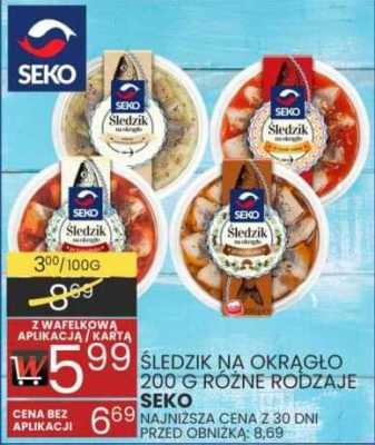 Śledź na okrągło SEKO różne rodzaje promocja w Wafelek