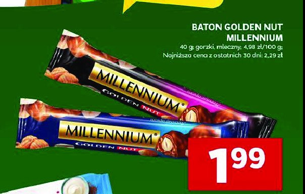 Baton golden nut Millennium promocja