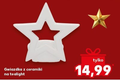 Gwiazdka z ceramiki na tealight promocja w Kaufland