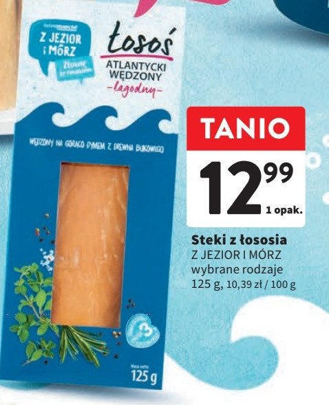 Łosoś atlantycki wędzony łagodny Intermarche z jezior i mórz promocja