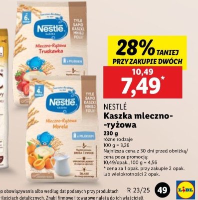 Kaszka mleczno-ryżowa z morelami Nestle kaszka Kaszka nestle promocja
