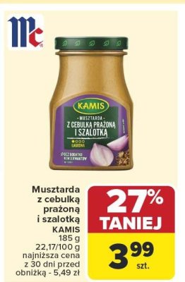 Musztarda z cebulką prażoną i szalotką KAMIS promocja w Carrefour