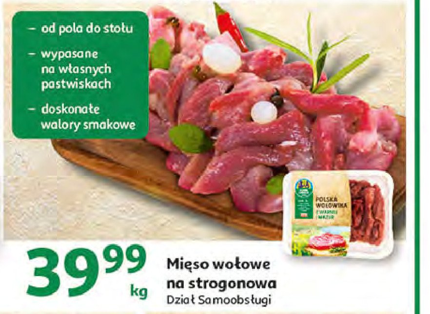 Mięso wołowe na strogonowa Auchan pewni dobrego promocje