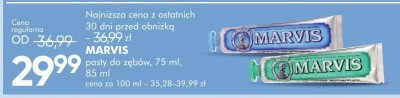 Marvis pasty do zębów, 75 ml, 85 ml promocja w Super-Pharm