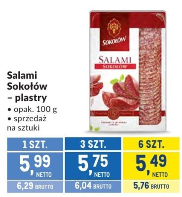 Salami Sokołów plastry promocja w Makro