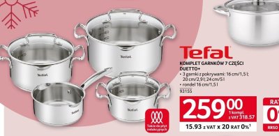 Komplet garnków 7 części DUETTO+ Tefal promocja w Selgros