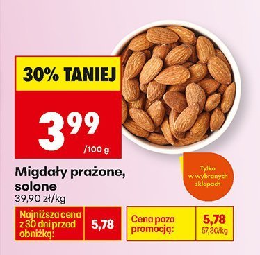 Migdały prażone solone promocja w Biedronka