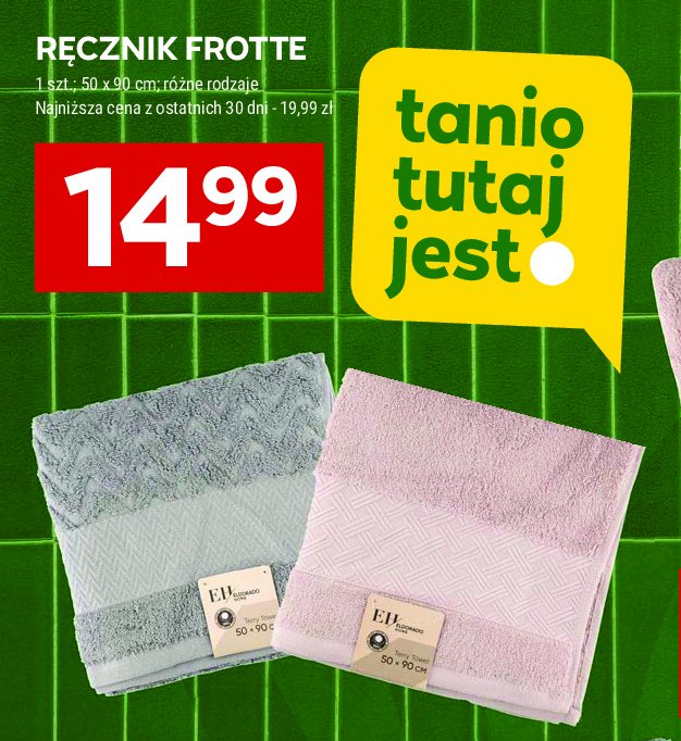 Ręcznik frotte 50 x 90 cm promocja