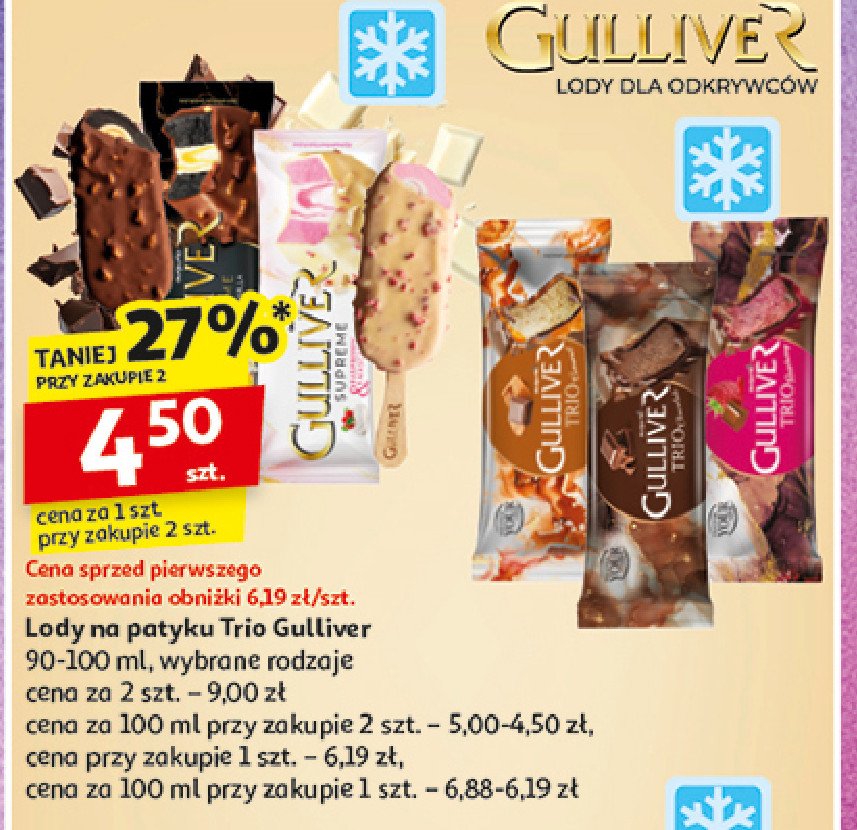 Lód raspberry&mascarpone Augusto gulliver promocja w Auchan