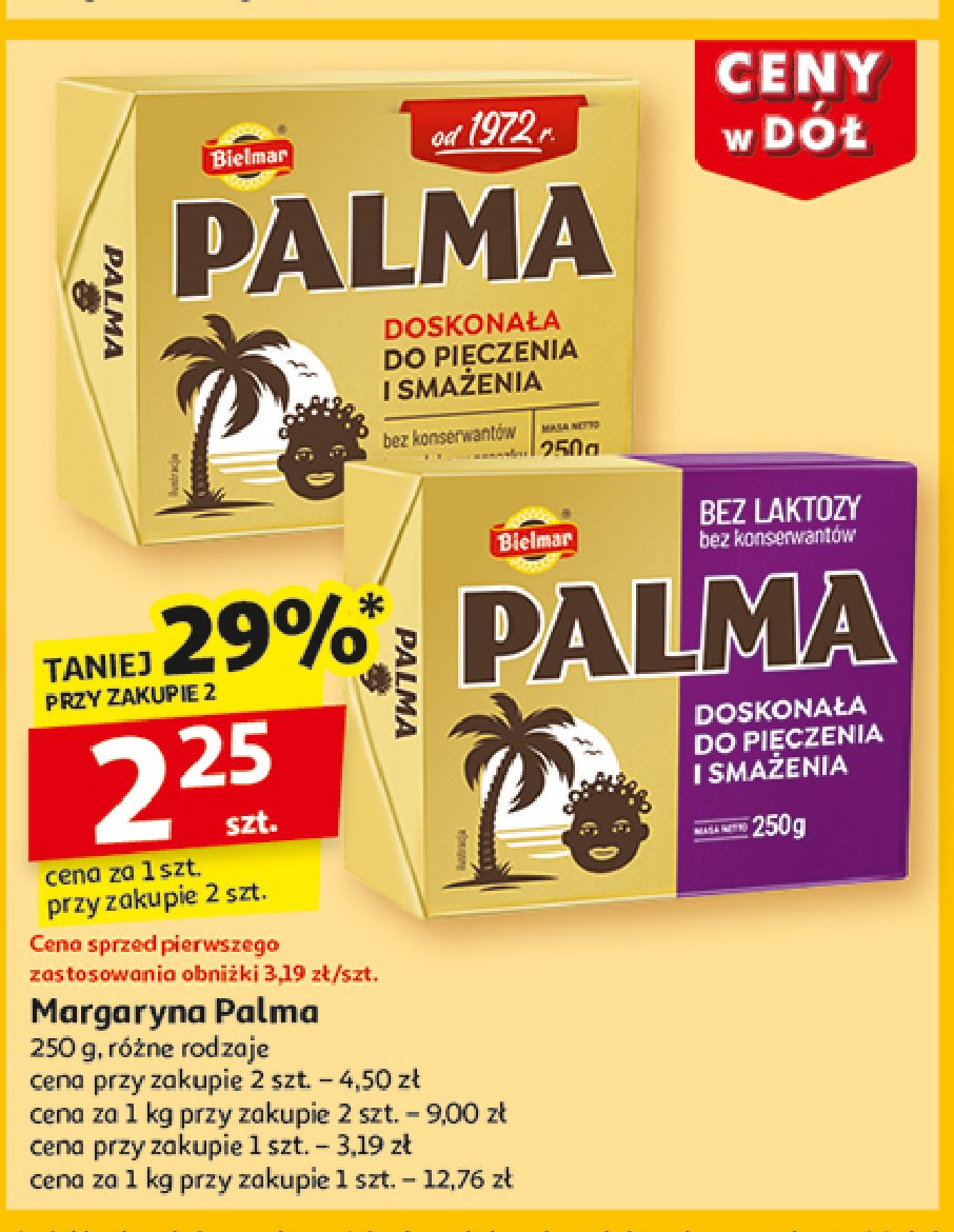 Margaryna bez laktozy Palma bielmar promocja w Auchan