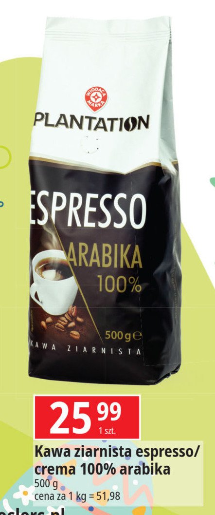 Kawa espresso arabica Wiodąca marka plantation promocja
