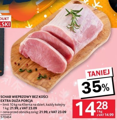 Schab wieprzowy bez kości promocja w Selgros