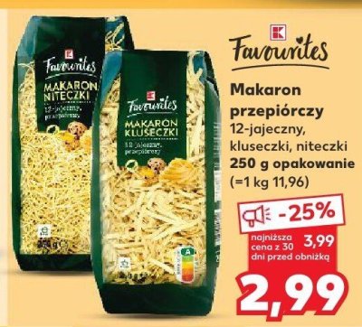 Makaron przepiórczy 12-jajeczny kluseczki promocja w Kaufland