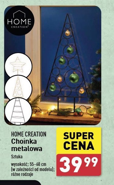 Choinka metalowa 55-60 cm Home creation promocja w Aldi