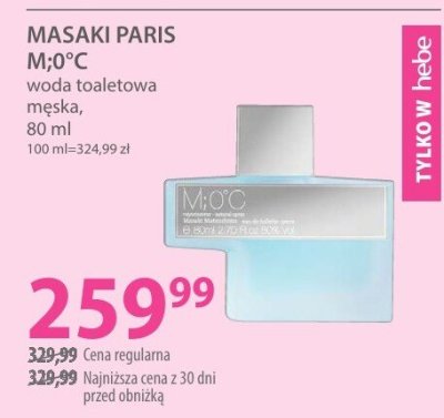 Woda toaletowa męska MASAKI PARIS M'o°C promocja w Hebe