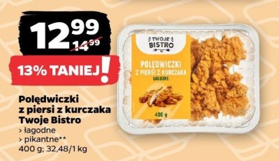 Poledwiczki z piersi z kurczaka Twoje Bistro łagodne, pikantne promocja w Netto