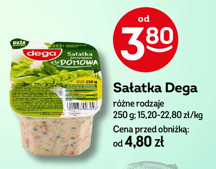 Sałatka jarzynowa a'la domowa Dega promocja w Żabka