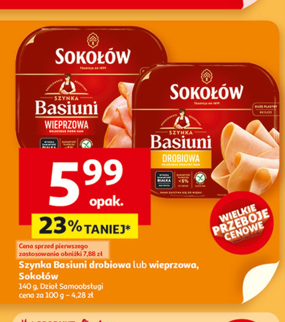 Szynka basiuni Sokołów promocja w Auchan