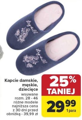 Kapcie damskie promocja w Carrefour