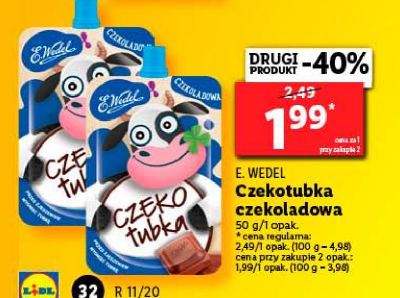 Czekotubka czekoladowa E. wedel promocja