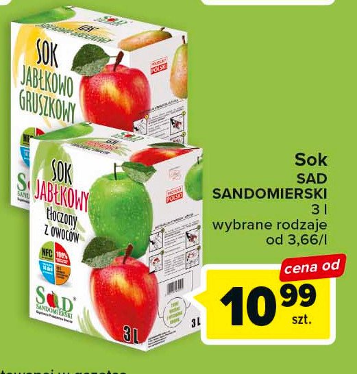 Sok jabłko-gruszka Sad sandomierski promocja
