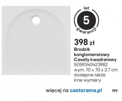 Brodzik konglomeratowy Cavally kwadratowy promocja w Castorama