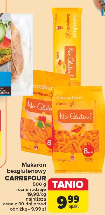 Makaron spaghetti bez glutenu Carrefour promocja