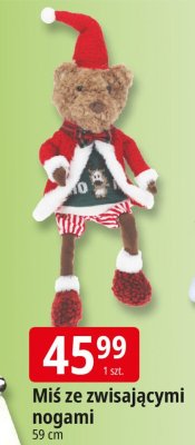Miś ze zwisającymi nogami 59 cm promocja w Leclerc