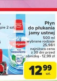 Płyn do ust fresh & protect Colgate plax promocja w Carrefour