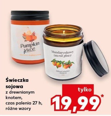 Świeczka sojowa z drewnianym knotem promocja w Kaufland