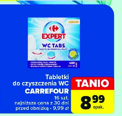 Tabletki do czyszczenia wc cytrynowe Carrefour expert promocja