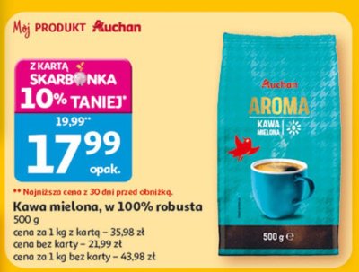 Kawa mielona w 100% robusta 500 g promocja w Auchan