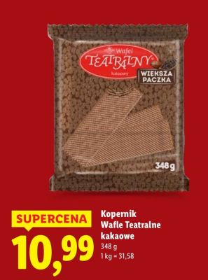 Wafle Teatralne kakaowe Kopernik promocja w Lidl