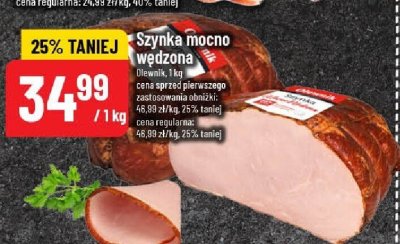 Szynka mocno wędzona Olewnik promocja w POLOmarket