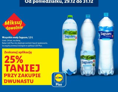 Woda Saguaro gazowana promocja w Lidl