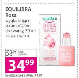 Serum różane do twarzy wygładzające Equilibra rosa promocja