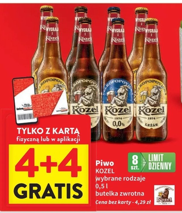 Piwo Kozel bily lehky promocja w Intermarche