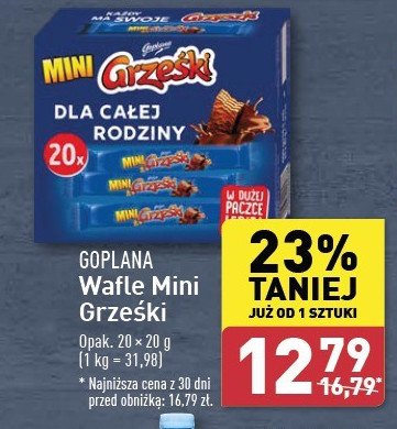 Wafelek kakaowy Grześki mini promocja w Aldi