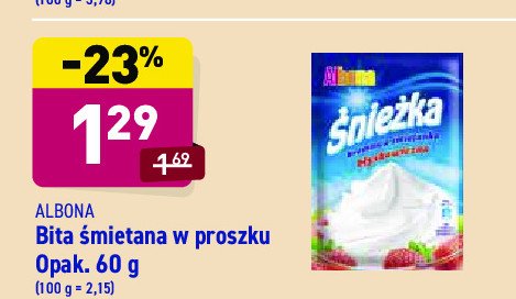 Śmietanka błyskawiczna śnieżka Albona promocja