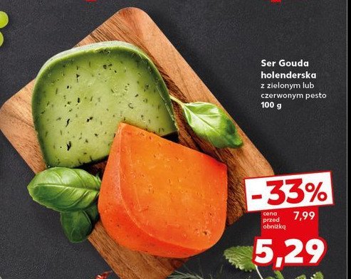 Ser gouda holenderska z zielonym pesto promocja